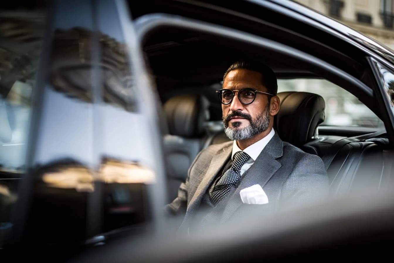 Chauffeur professionnel au volant de son véhicule VTC